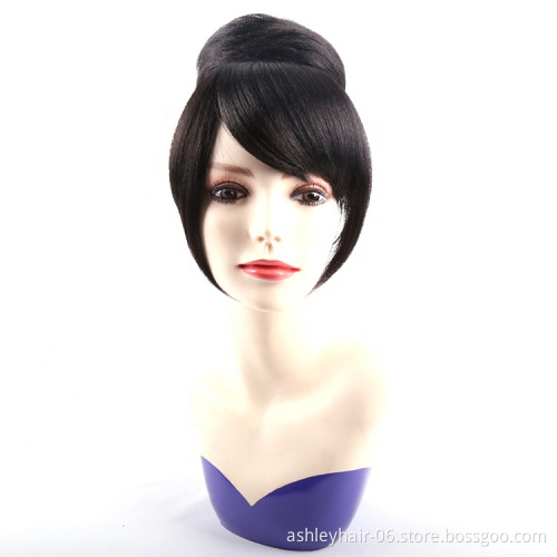 hot sale synthetic hair bun for black women fringe and bun hair extensions chignon hair pieces bun